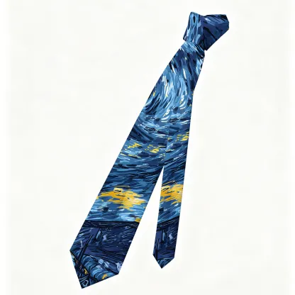 Tokyo-Tiger Cat Under The Stars Necktie