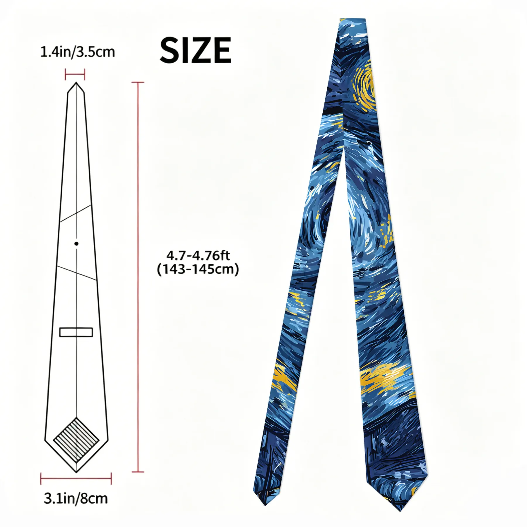 Tokyo-Tiger Cat Under The Stars Necktie