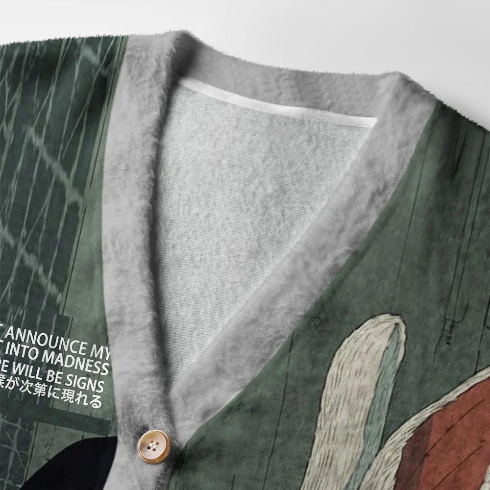 Tokyo-Tiger unny Rabbit: Signs Of Madness Gradually Appear Ugly Cardigan Sweater