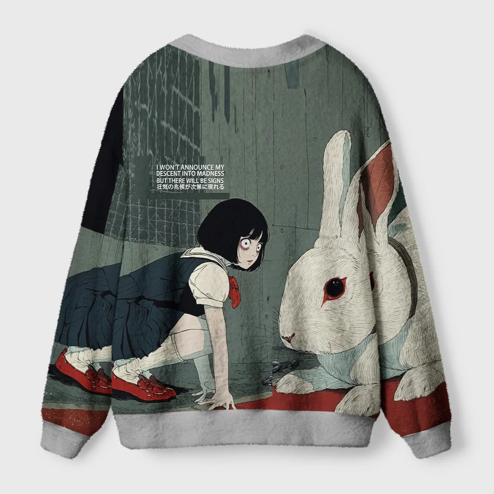 Tokyo-Tiger unny Rabbit: Signs Of Madness Gradually Appear Ugly Cardigan Sweater