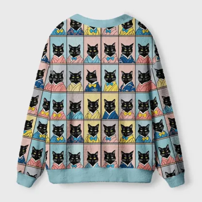 Tokyo-Tiger Japanese Raccoon Ugly Cardigan Sweater