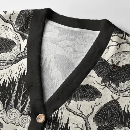 Tokyo-Tiger Mothman At Night Ugly Cardigan Sweater