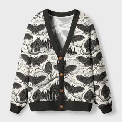Tokyo-Tiger Mothman At Night Ugly Cardigan Sweater