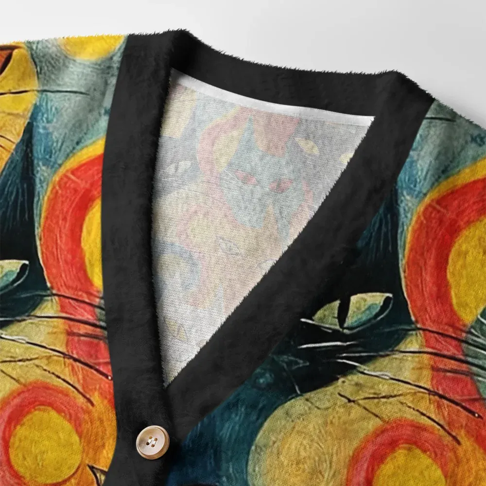 Tokyo-Tiger Mechanical Cats Are All Watching You Ugly Cardigan Sweater