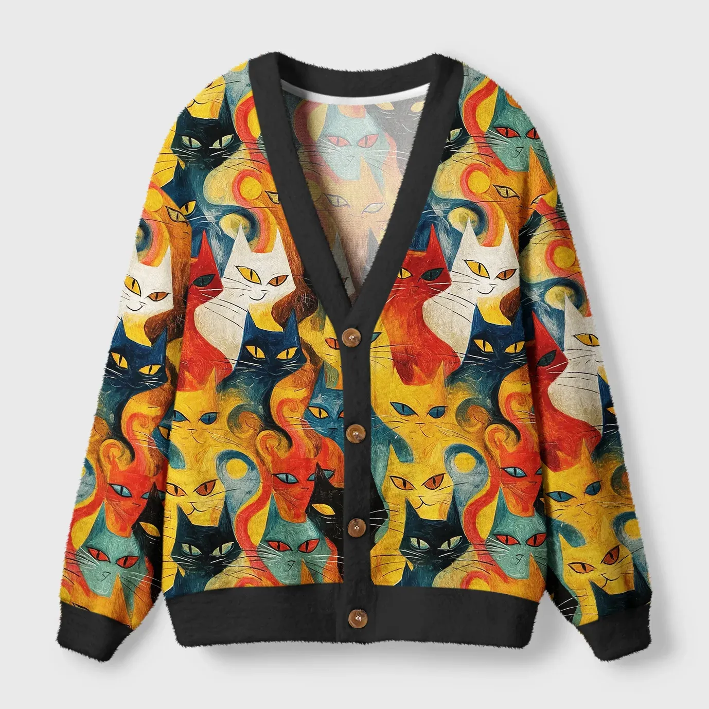 Tokyo-Tiger Mechanical Cats Are All Watching You Ugly Cardigan Sweater Sale