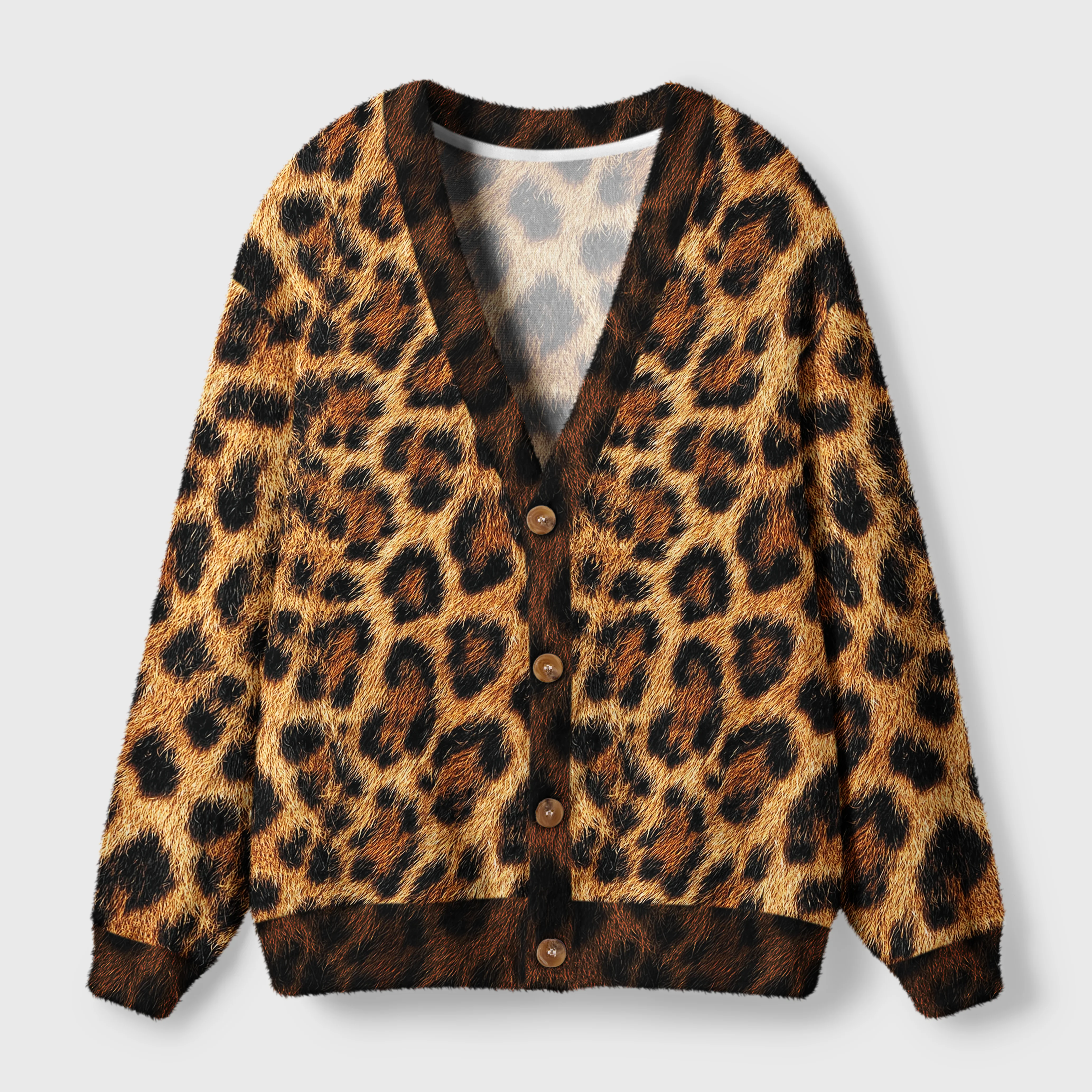 Tokyo-Tiger Savanna-Spirit Leopard Spots: The Wild Charm Ugly Cardigan Sweater