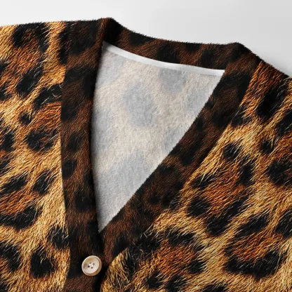 Tokyo-Tiger Savanna-Spirit Leopard Spots: The Wild Charm Ugly Cardigan Sweater
