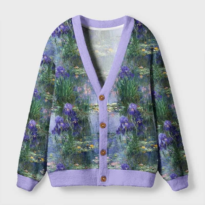 Tokyo-Tiger Monet's Garden Ugly Cardigan Sweater