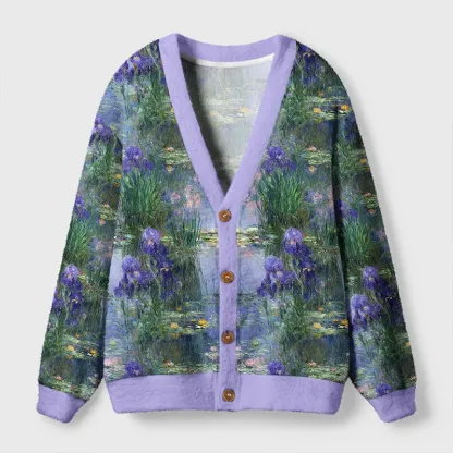 Tokyo-Tiger Monet's Garden Ugly Cardigan Sweater