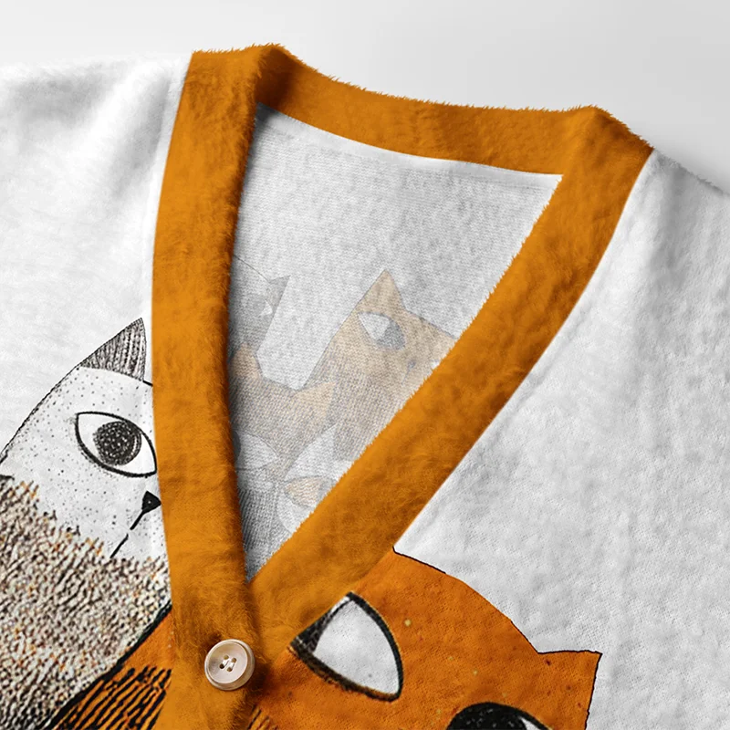Tokyo-Tiger A Chorus Of Cats Cardigan Sweater