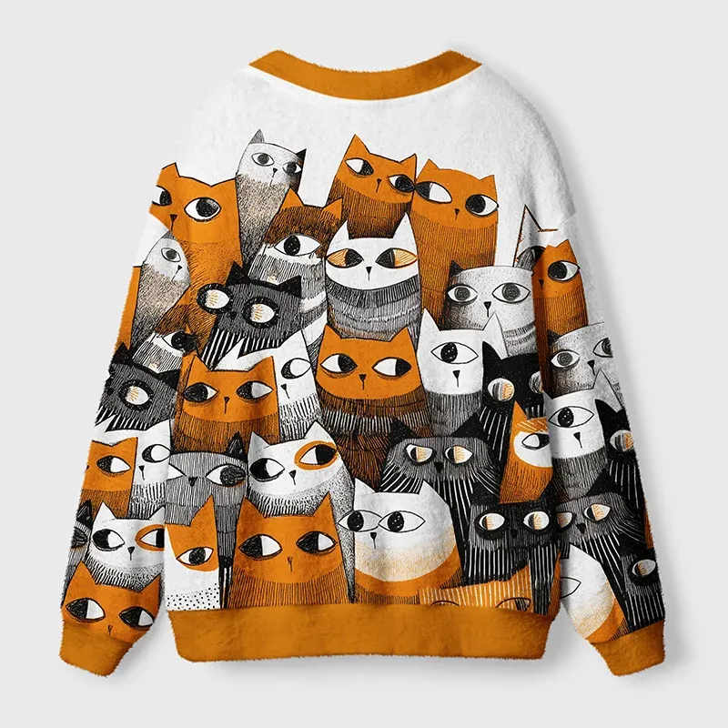 Tokyo-Tiger A Chorus Of Cats Cardigan Sweater