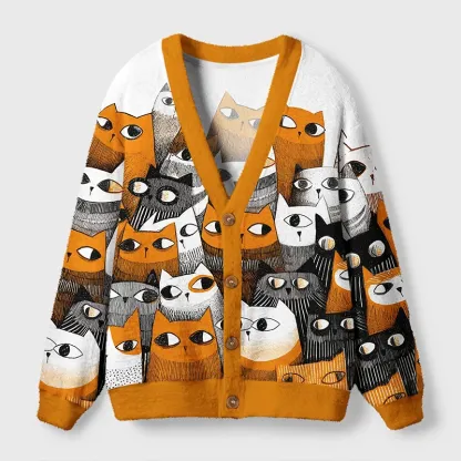 Tokyo-Tiger A Chorus Of Cats Cardigan Sweater