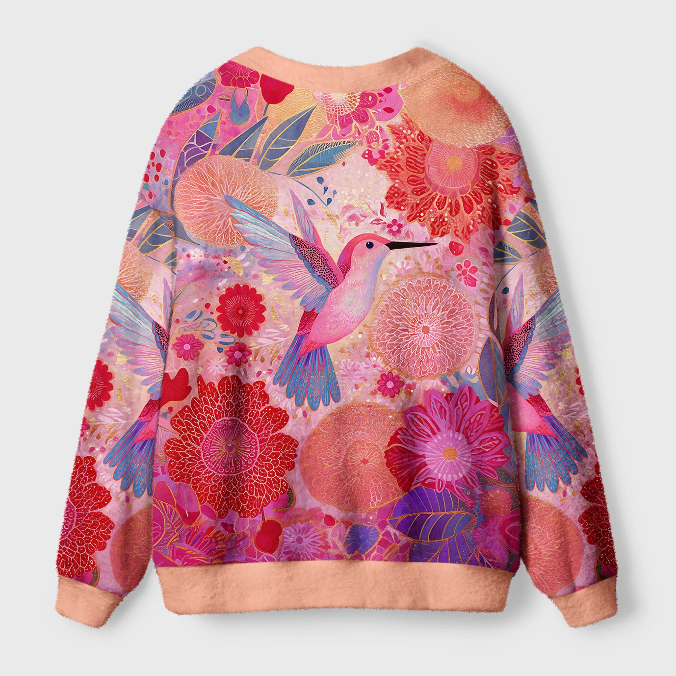 Tokyo-Tiger Birdsong And Blossoms Ugly Cardigan Sweater