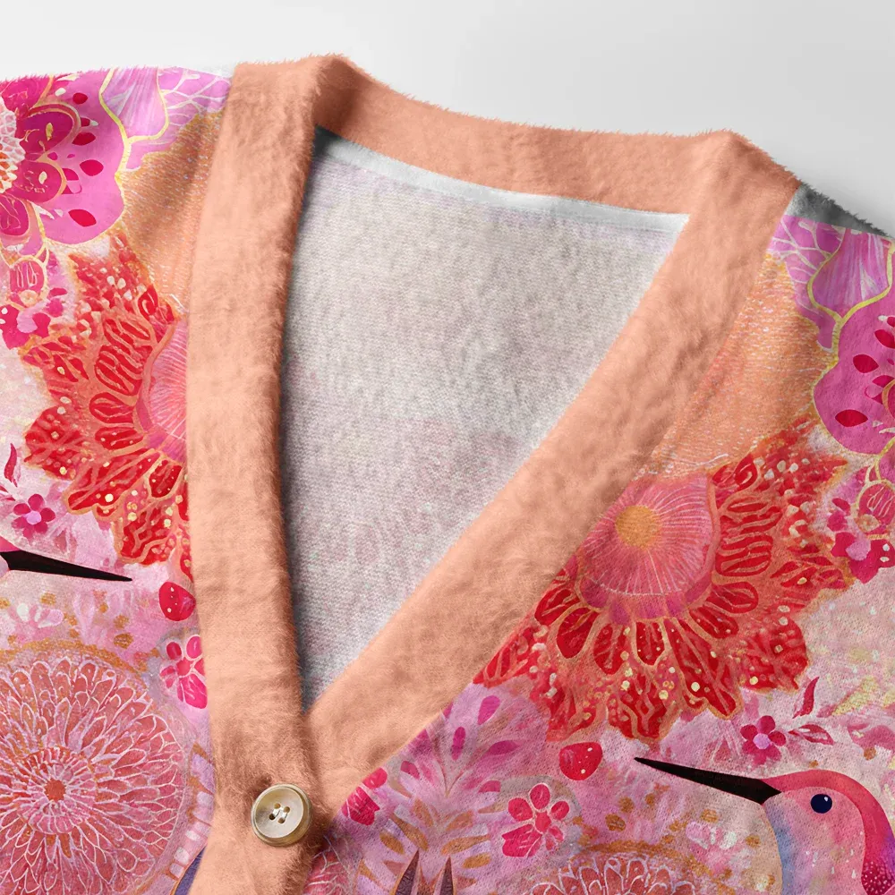 Tokyo-Tiger Birdsong And Blossoms Ugly Cardigan Sweater