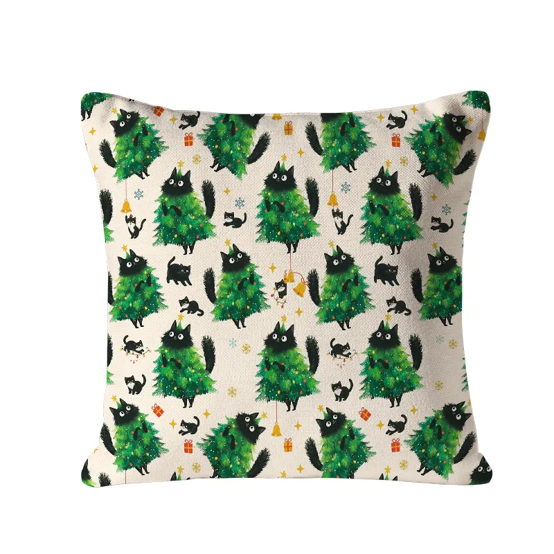 Tokyo-Tiger Christmas Tree Cat Japan Cushion Pillow