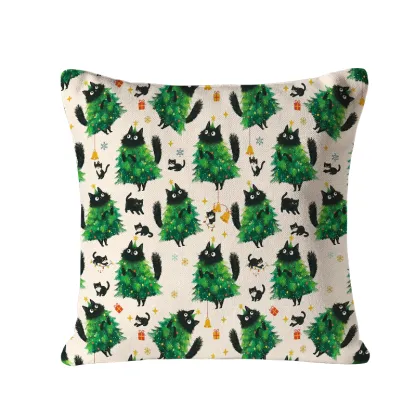 Tokyo-Tiger Christmas Tree Cat Japan Cushion Pillow