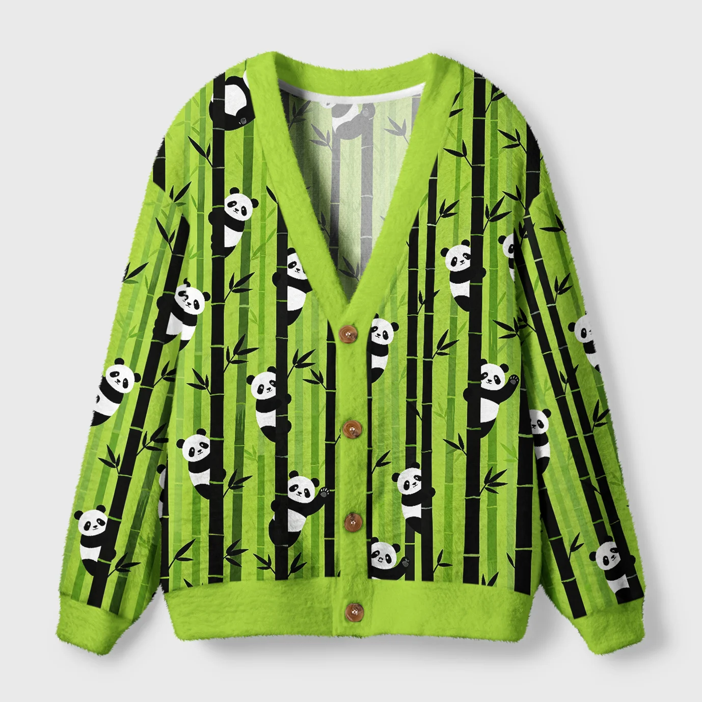 Tokyo-Tiger Bamboo Forest And Panda Ugly Cardigan Sweater