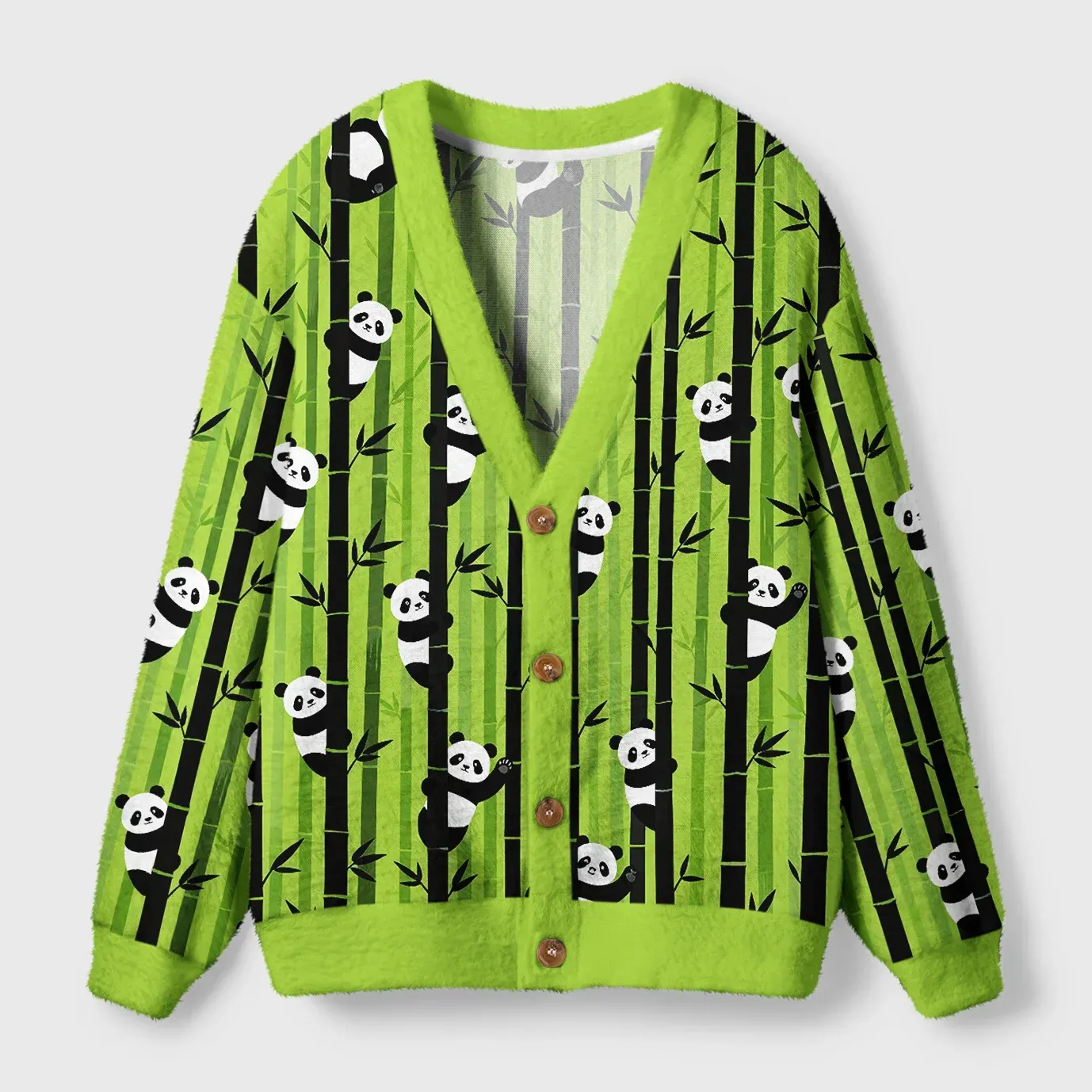 Tokyo-Tiger Bamboo Forest And Panda Ugly Cardigan Sweater Sale