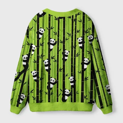 Tokyo-Tiger Bamboo Forest And Panda Ugly Cardigan Sweater