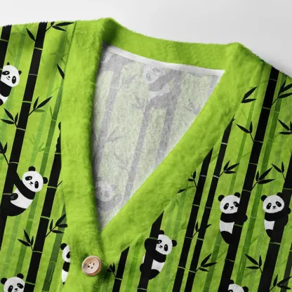 Tokyo-Tiger Bamboo Forest And Panda Ugly Cardigan Sweater