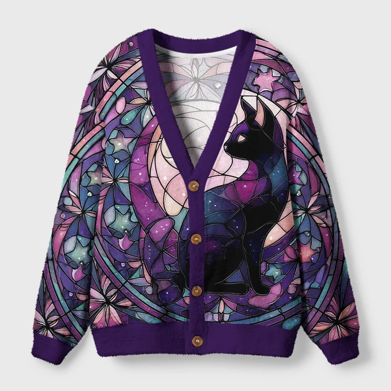 Tokyo-Tiger Ethereal Night Cat Ugly Cardigan Sweater