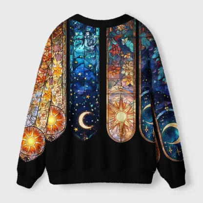 Tokyo-Tiger Sanctum of Sun, Moon, and Stars Ugly Cardigan Sweater