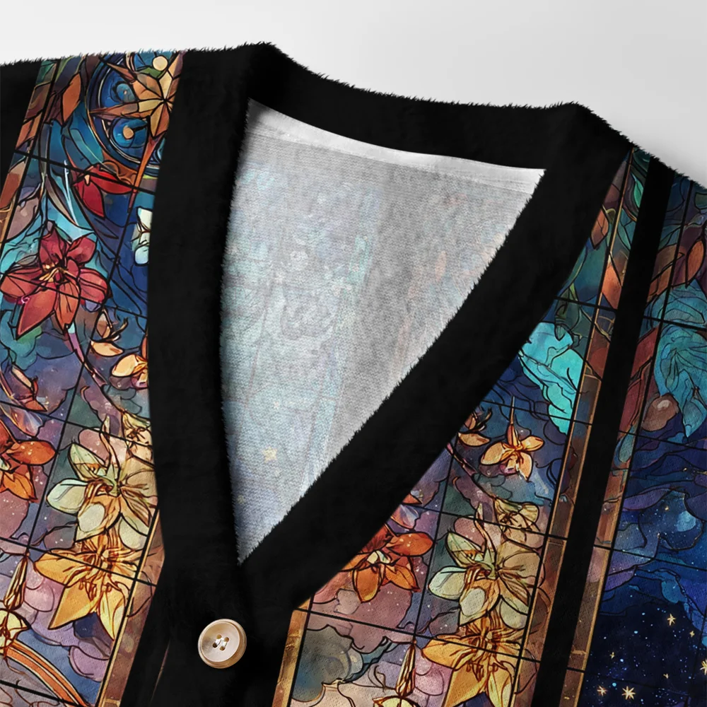 Tokyo-Tiger Sanctum of Sun, Moon, and Stars Ugly Cardigan Sweater