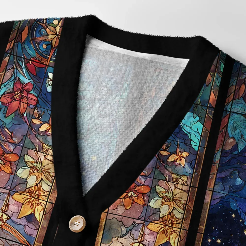 Tokyo-Tiger Sanctum of Sun, Moon, and Stars Ugly Cardigan Sweater
