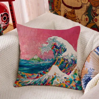 Tokyo-Tiger Colorful Prismatic Wave Cushion Pillow