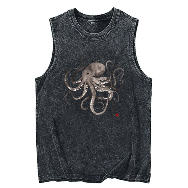 Tokyo-Tiger Octopus Japanese Calligraphy Tank Sale