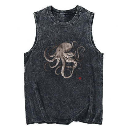 Tokyo-Tiger Octopus Japanese Calligraphy Tank