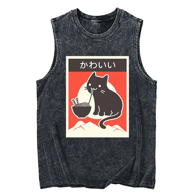 Tokyo-Tiger Kawaii Vintage Ramen Cat Tank