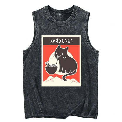 Tokyo-Tiger Kawaii Vintage Ramen Cat Tank