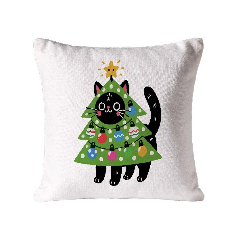Tokyo-Tiger Christmas Tree Cat Cushion Pillow