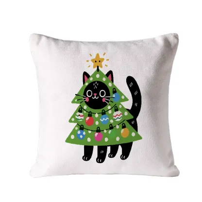 Tokyo-Tiger Christmas Tree Cat Cushion Pillow