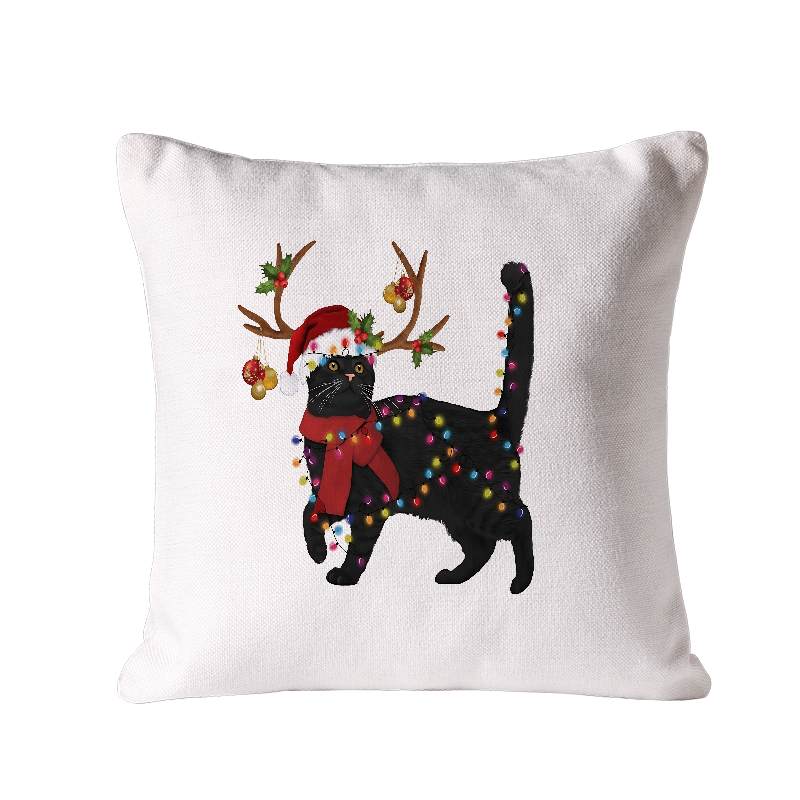 Tokyo-Tiger Christmas Black Cat Cushion Pillow