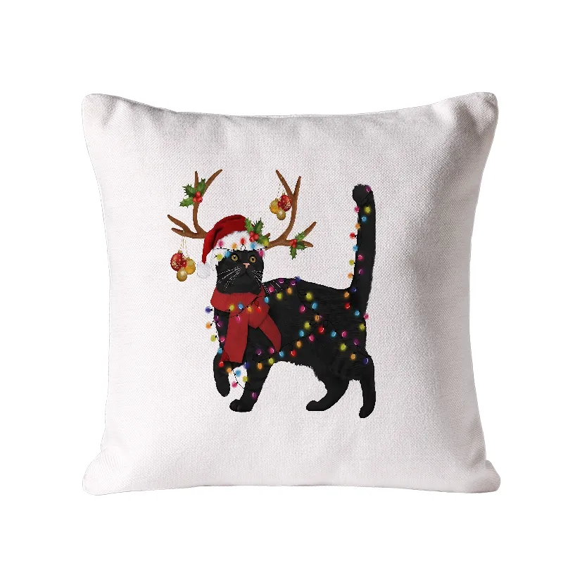 Tokyo-Tiger Christmas Black Cat Cushion Pillow