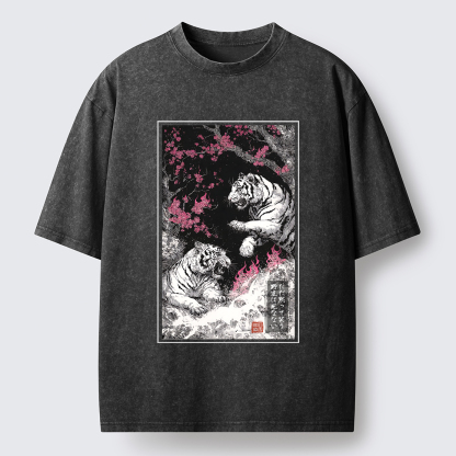 Tokyo-Tiger Tigers In The Inkstorm Washed T-Shirt