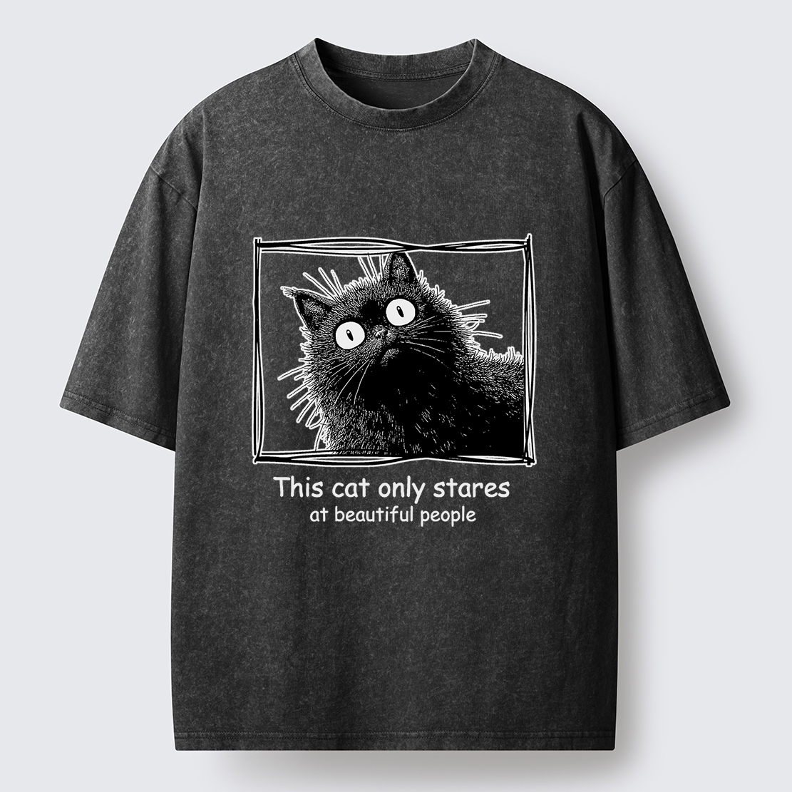 Tokyo-Tiger The Cat Stares At Beautiful People Washed T-Shirt