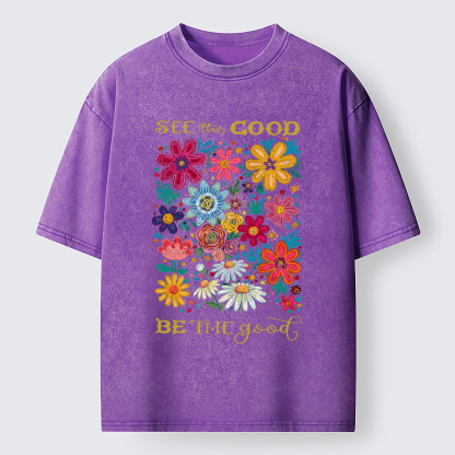 Tokyo-Tiger Flower：See The Good Be The Good Washed T-Shirt