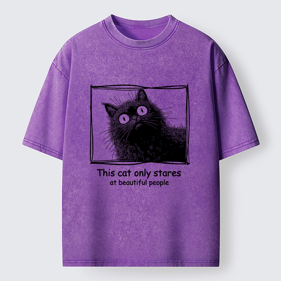 Tokyo-Tiger The Cat Stares At Beautiful People Washed T-Shirt