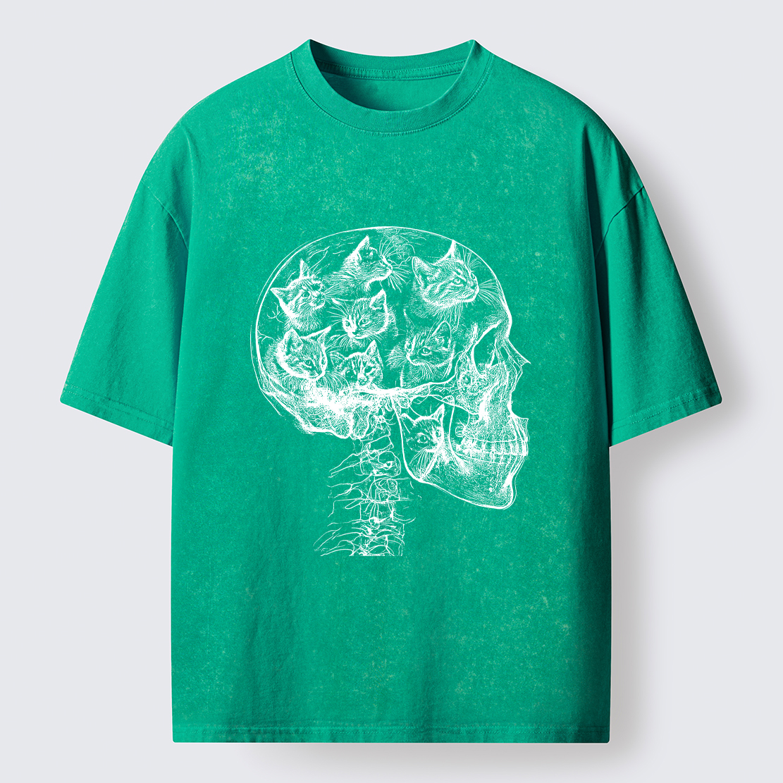 Tokyo-Tiger Mind Full Of Cats Washed T-Shirt
