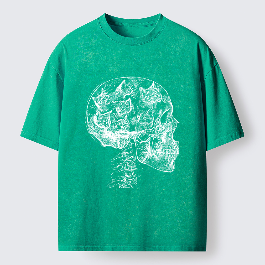 Tokyo-Tiger Mind Full Of Cats Washed T-Shirt