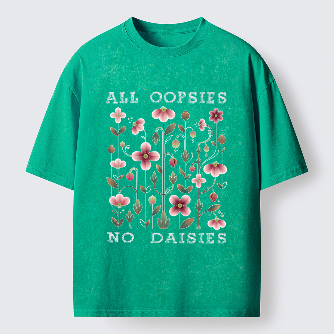 Tokyo-Tiger Funny Flower：All Oopsies No Daisies Washed T-Shirt