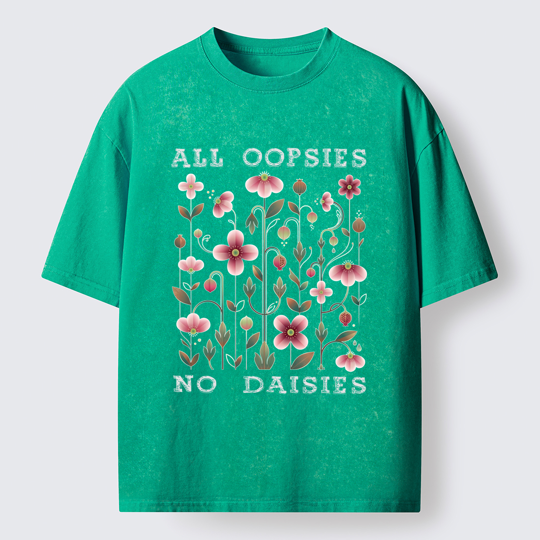 Tokyo-Tiger Funny Flower：All Oopsies No Daisies Washed T-Shirt