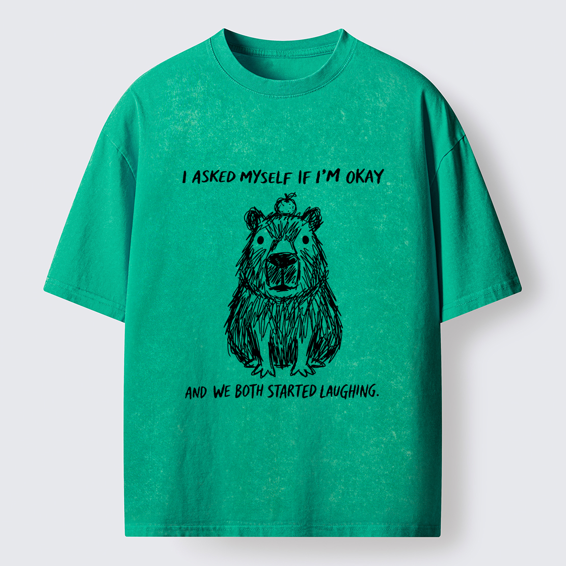 Tokyo-Tiger The Line Capybara：I Asked Myself If I'm Okay Washed T-Shirt
