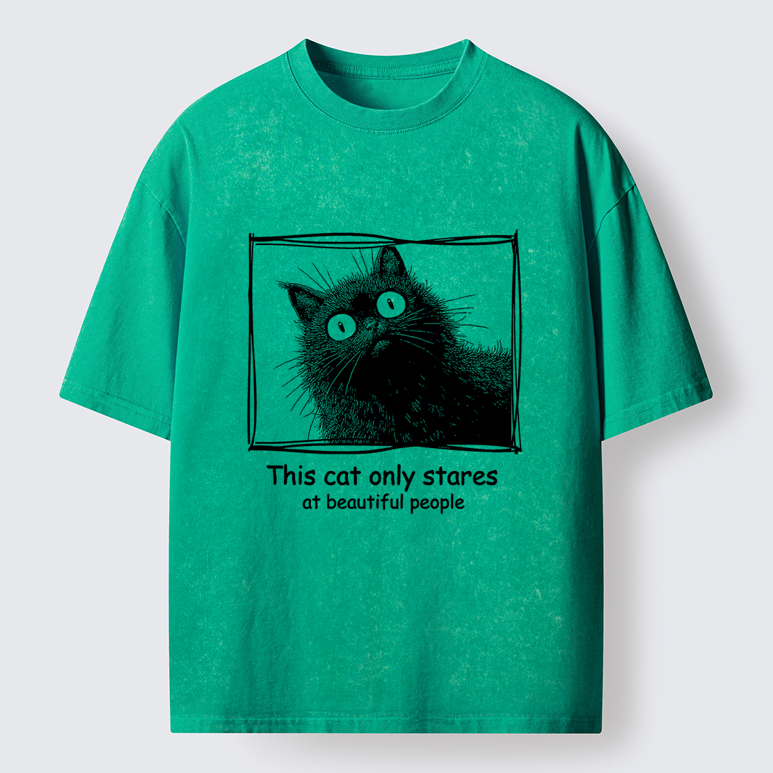 Tokyo-Tiger The Cat Stares At Beautiful People Washed T-Shirt