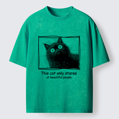 Tokyo-Tiger The Cat Stares At Beautiful People Washed T-Shirt