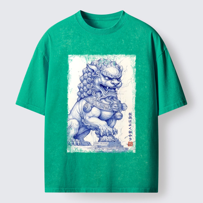 Tokyo-Tiger Ink Painting：Madness Suits You Washed T-Shirt