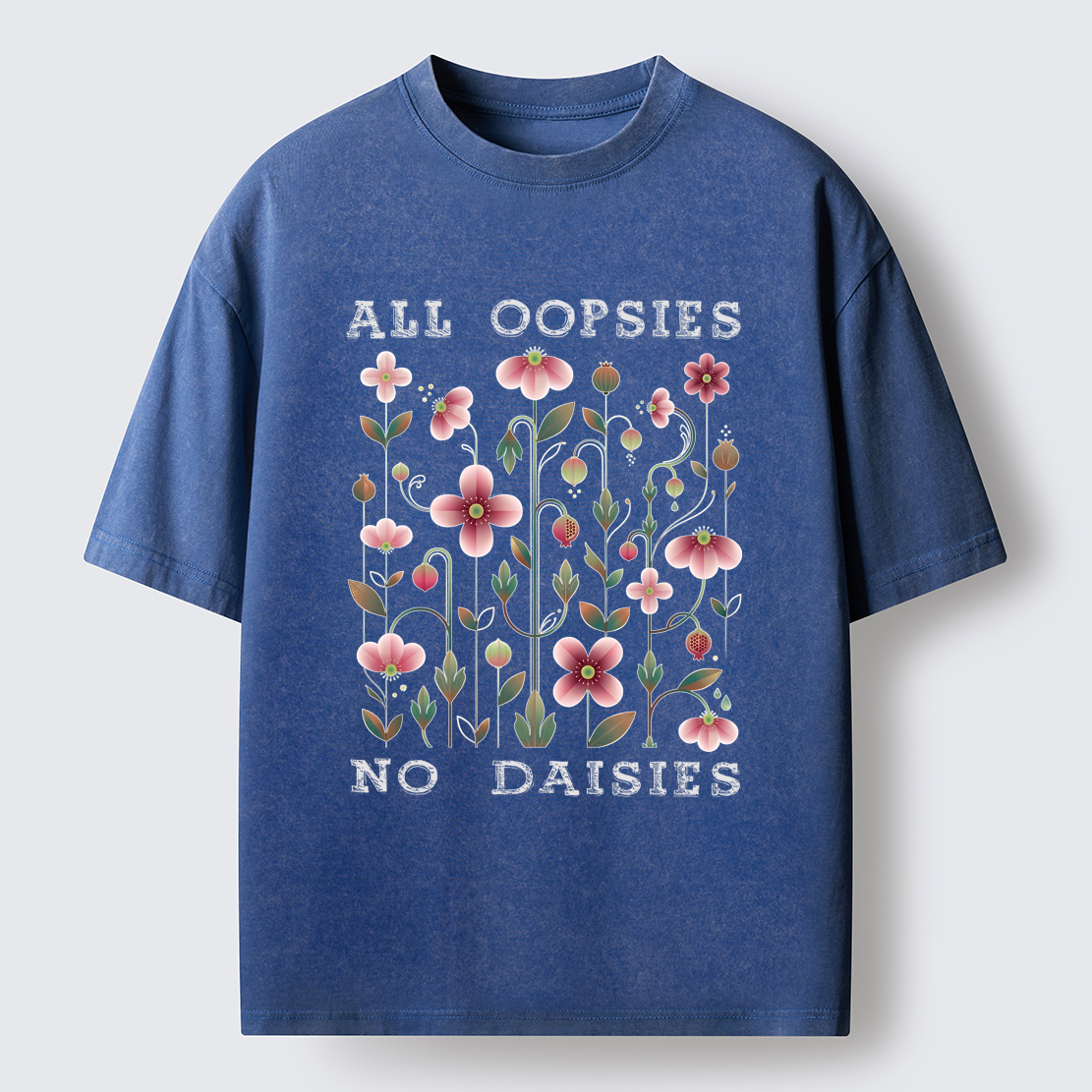 Tokyo-Tiger Funny Flower：All Oopsies No Daisies Washed T-Shirt